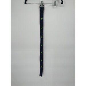 Abercrombie & Fitch Wide Blue Green Moose Logo Cotton Web Belt - Size 8